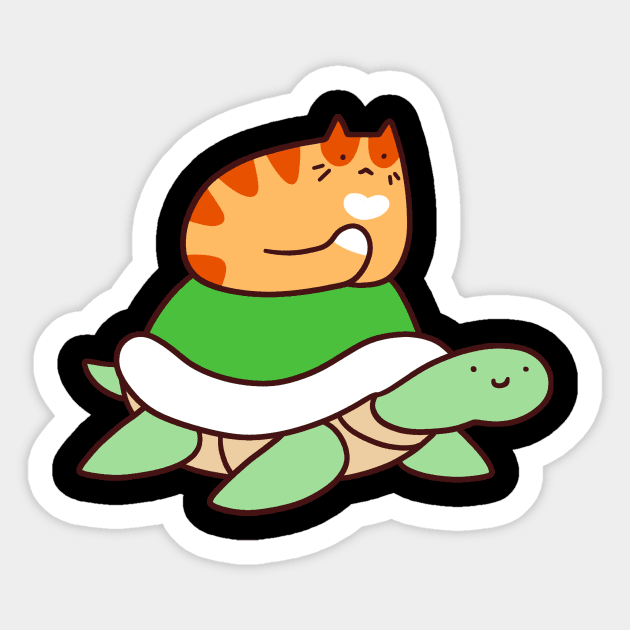 Tiny Tabby and Turtle Sticker by saradaboru